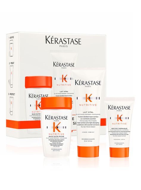 Set Cabello Seco Nutritive Shampoo 80ml + Acondicionador 75ml + Crema 50ml Kérastase-0