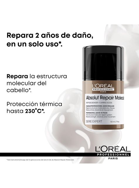 Máscara sin enjuague Absolut Repair Molecular de Reparación Molecular Profunda para Cabello Dañado 50 ml-1
