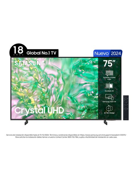 LED 75" DU8000 4K Crystal UHD Smart TV 2024-2