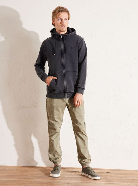 Polerón Hoody Full Zipper Acid Wash-4