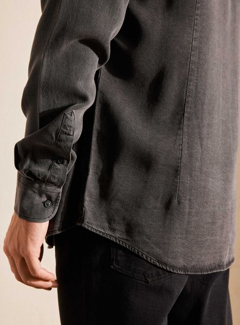 Camisa Denim Tencel Cuello Italiano-3