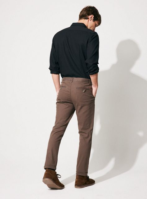 Pantalon Chino Slim con Spandex Colores Moda-5