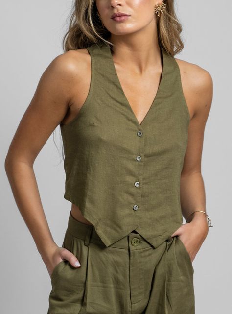 Blusa Pipa Lino Verde-2