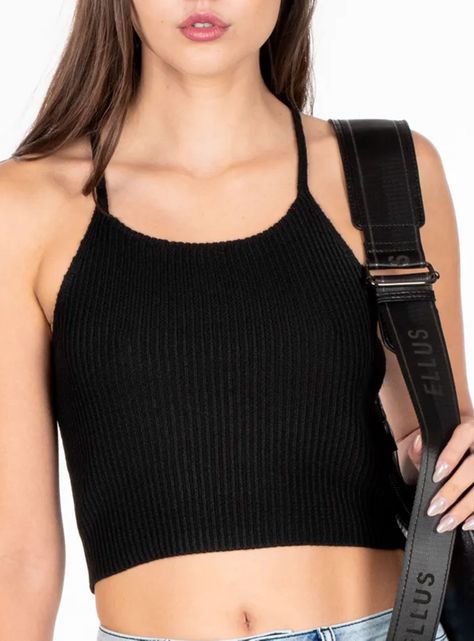 Polera sin Mangas Básica Cuello Halter-0