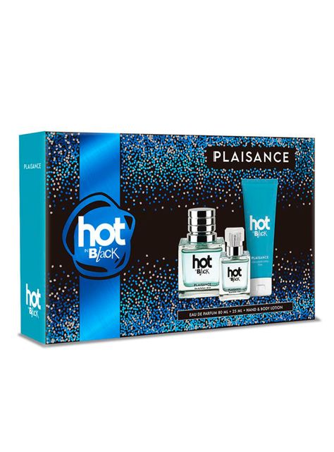 Set Perfume Hot In Black EDP Mujer 80 ml + 25 ml + Hand and Body Lotion-1