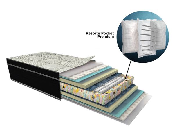 Cama Europea Nine 2 Plazas Base Dividida + Respaldo Design Grafito-4