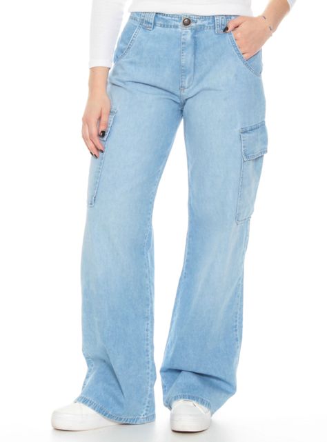 Jeans Recto Cargo Tiro Alto-0