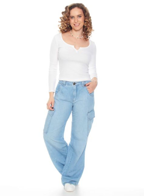 Jeans Recto Cargo Tiro Alto-3