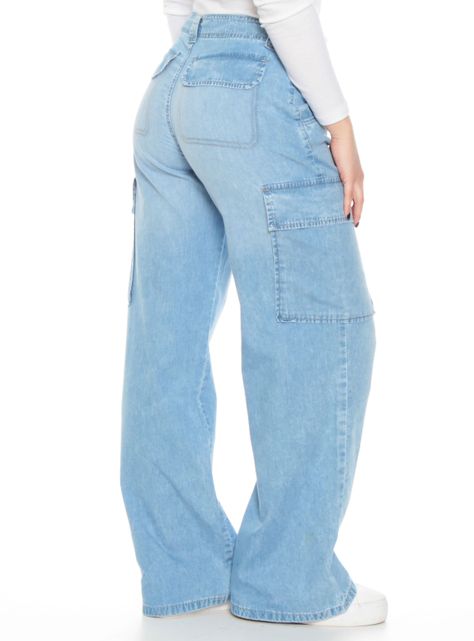 Jeans Recto Cargo Tiro Alto-1