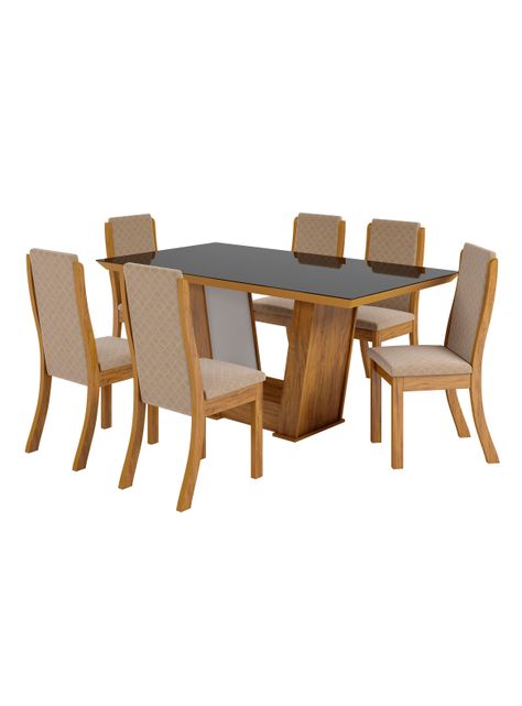 Juego Exit de Comedor Dalia Vidrio + 6 Sillas-0