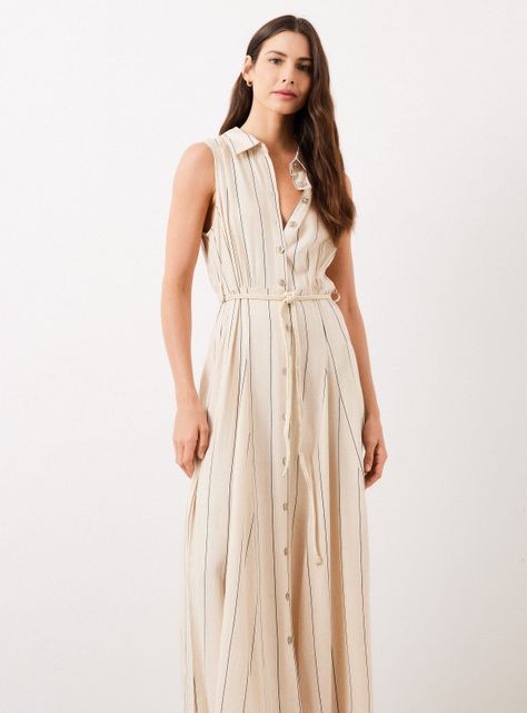 Vestido Rayado con Amarra en Cintura-0