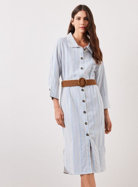 Vestido Camisero Estampado con Cinturón-0