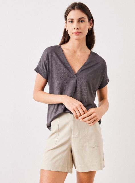 Polera con Brillos y Cuello Cruzado-0