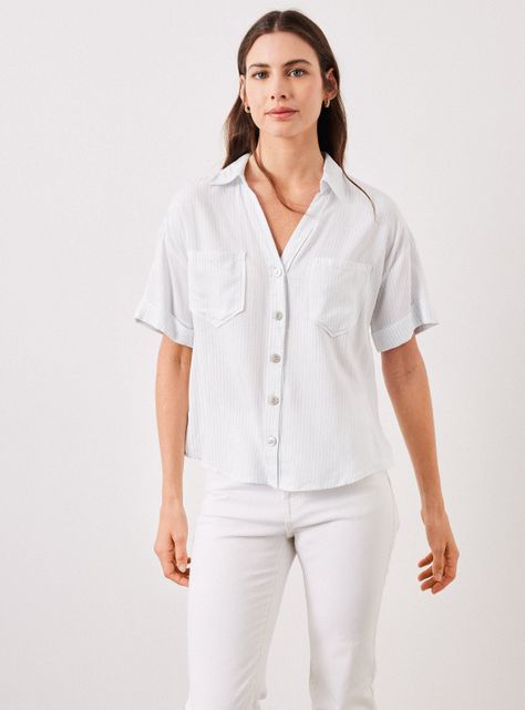 Blusa de Lino Rayada-0