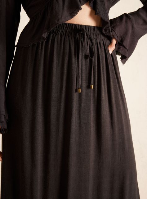 Falda Larga Maxi de Lino-3