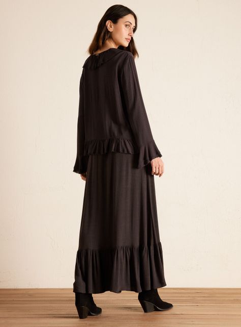 Falda Larga Maxi de Lino-5