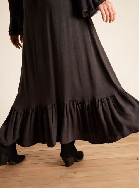 Falda Larga Maxi de Lino-2