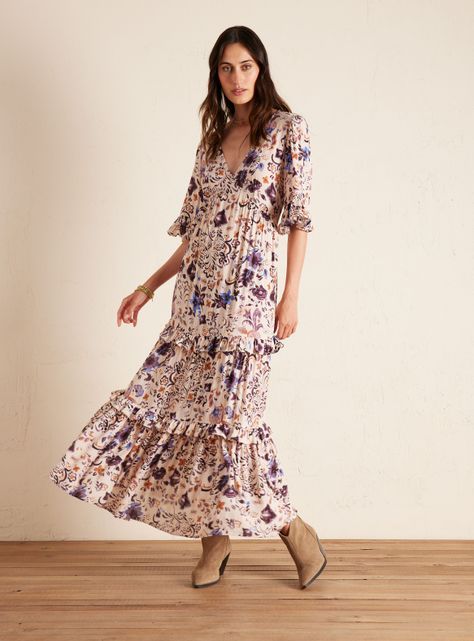 Vestido Manga Corta con Tela Textura Brillos-4