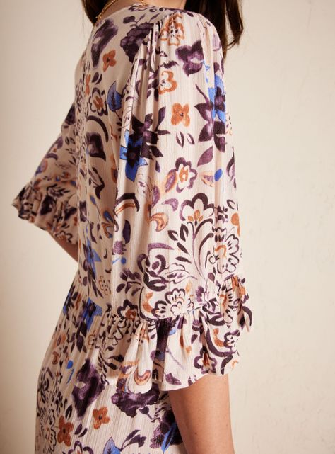 Vestido Manga Corta con Tela Textura Brillos-3
