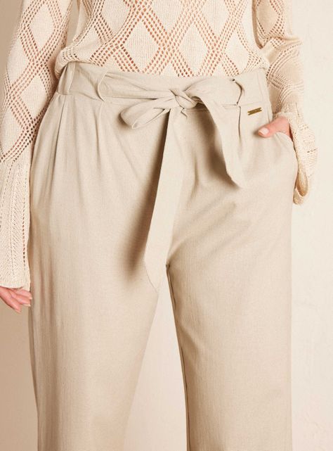 Pantalón con Amarra de Lino-2
