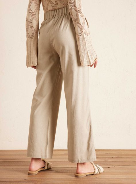 Pantalón con Amarra de Lino-1