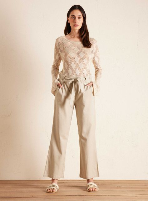 Pantalón con Amarra de Lino-4