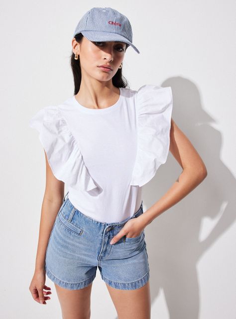 Polera con Vuelo de Tela Rígida-0