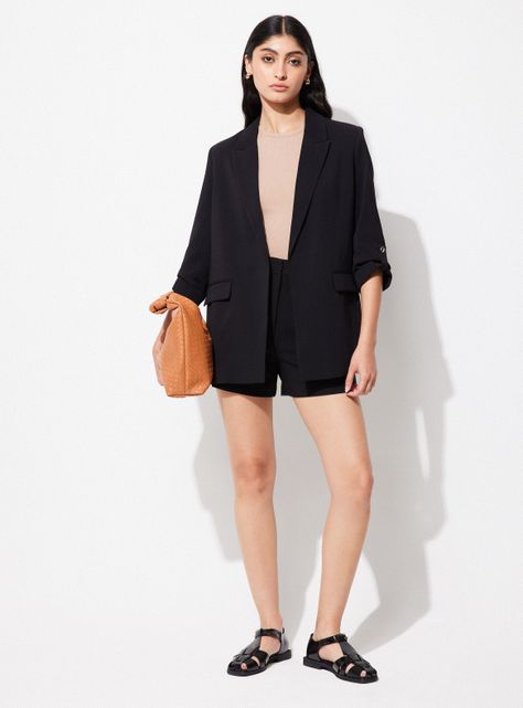 Blazer Básico de Manga con Pasador-4