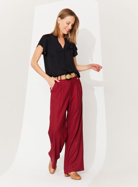Blusa Cuello V Cruzado en Satín-4