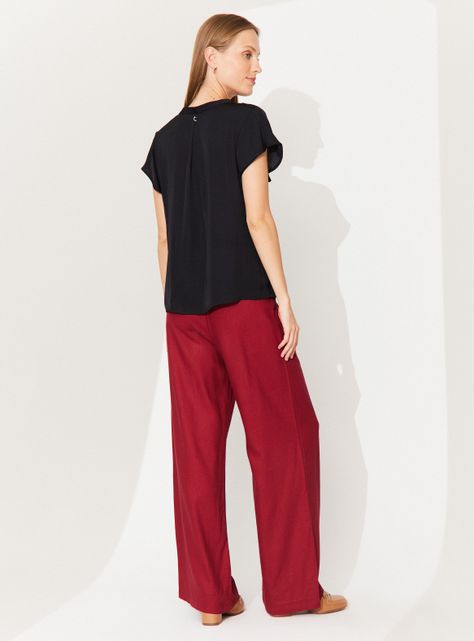 Blusa Cuello V Cruzado en Satín-5