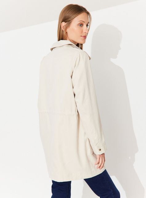 Chaqueta Liviana Larga con Ajuste en Cintura-1