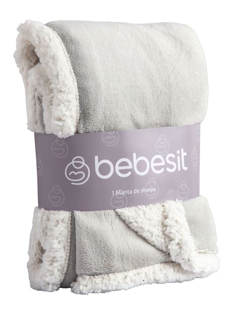 Manta de Sherpa Gris Bebesit-0
