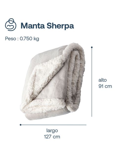 Manta de Sherpa Gris Bebesit-1