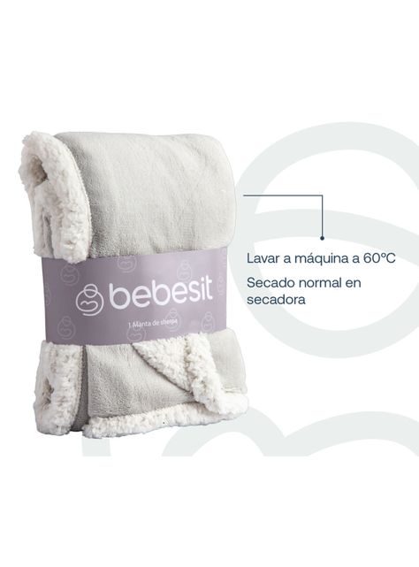 Manta de Sherpa Gris Bebesit-2