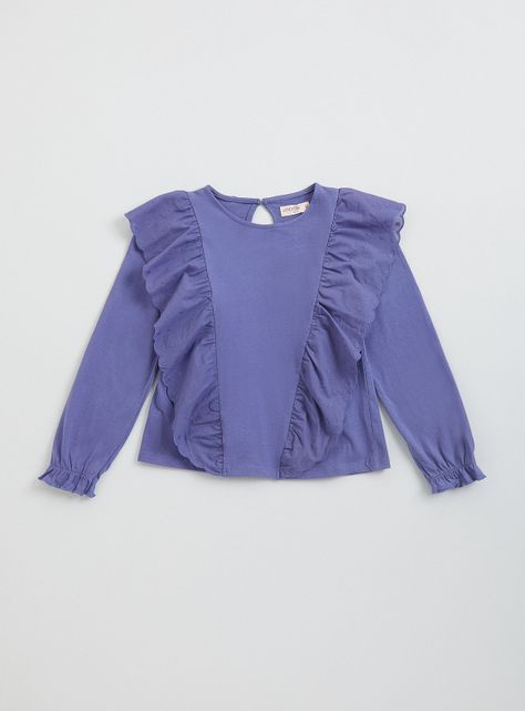 Polera con Vuelos y Detalles en Broderie-0