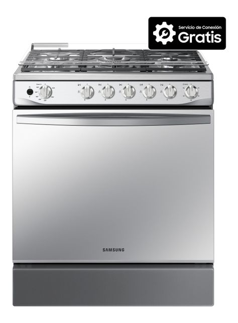 Cocina a Gas 5 quemadores 1x Quemador Triple Corona Acero inoxidable  115 Litros Espejada-1