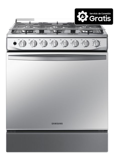 Cocina a Gas 6 Quemadores Acero inoxidable 128 Litros Espejada-1