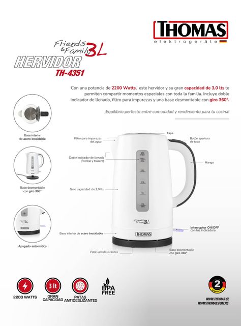 Hervidor Family & Friends 3.0 Litros TH-4351-1