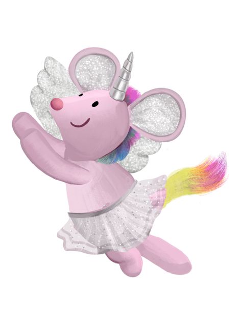 Peluche Runi Pink 18 cm-3