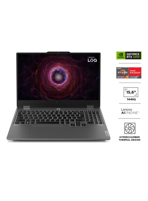 Notebook Gamer LOQ AMD Ryzen 7 Serie 7000 NVIDIA GeForce RTX 4050 6GB GDDR6 24GB RAM 512GB SSD 15.6" FHD 144Hz-2