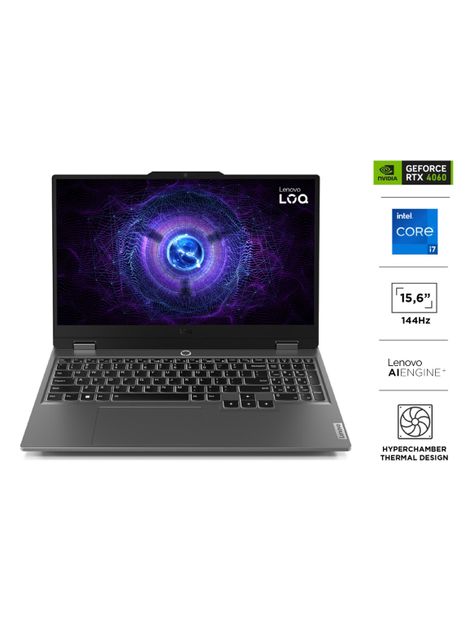 Notebook Gamer LOQ Intel Core i7 HX 13va Gen NVIDIA GeForce RTX 4060 8GB GDDR6 24GB RAM 512GB SSD 15.6" FHD 144Hz-2