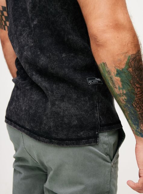 Polera Ajustada Lavada Acid Wash Espalda Larga-3