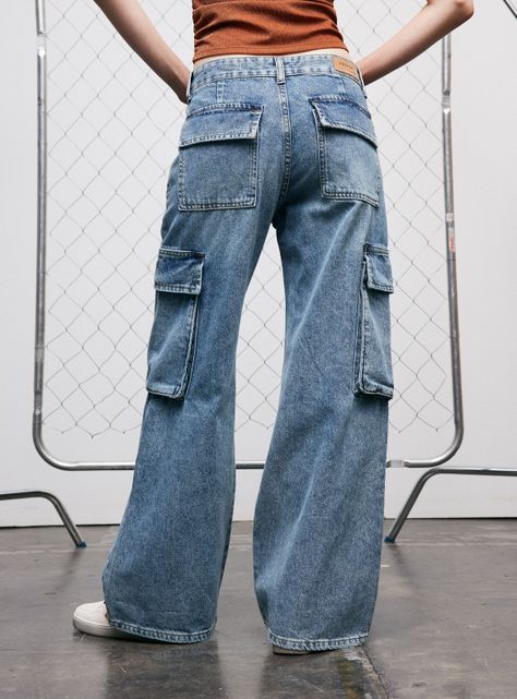 Jeans Cargo de Tiro Medio-1
