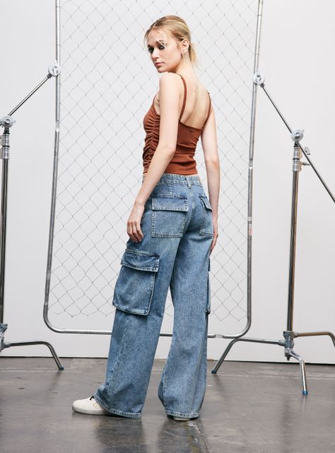 Jeans Cargo de Tiro Medio-5