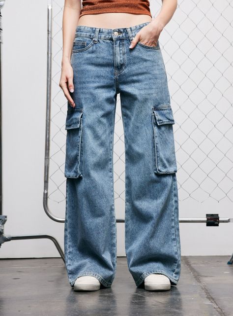 Jeans Cargo de Tiro Medio-0