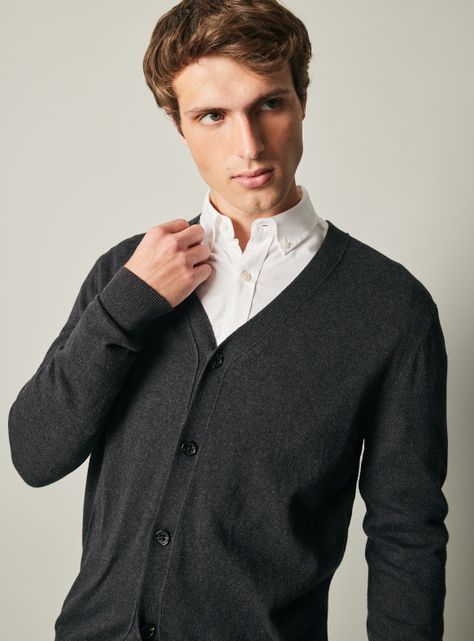 Sweater Cardigan Algodón y Lana Merino-2