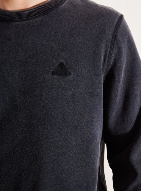 Polerón Rib Neck Collar y Bordado Acid Wash-3