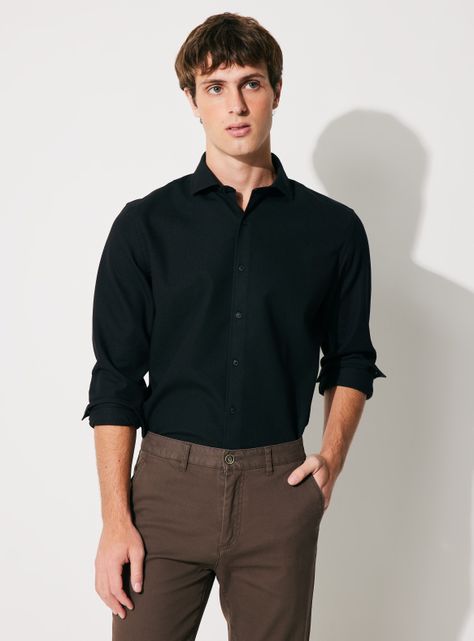 Camisa Texturada con Spandex-0