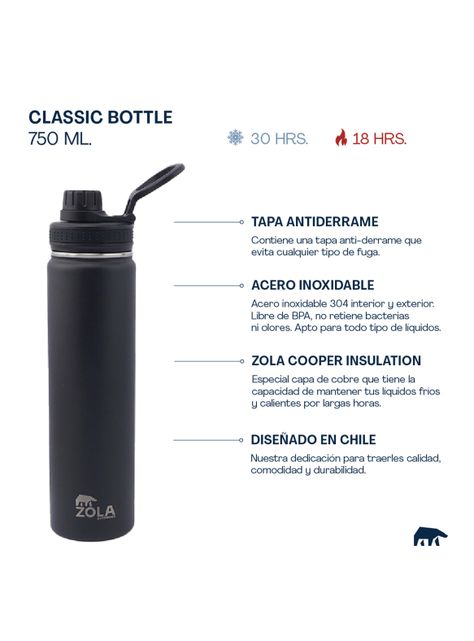 Botella Térmica Clásica 750 ml Verde Bosque-1