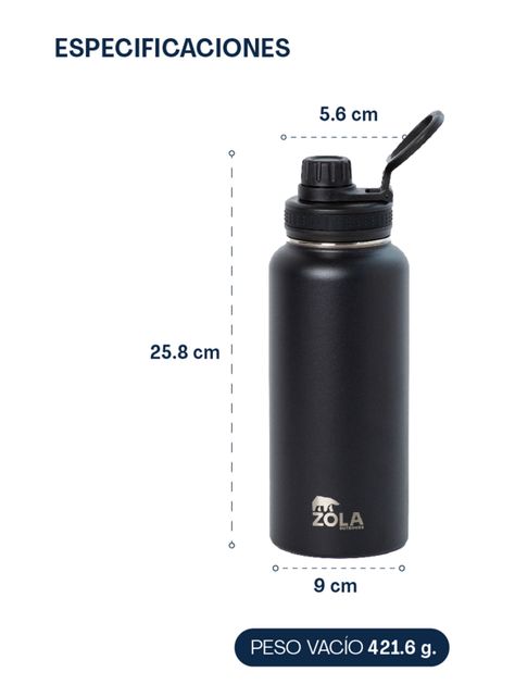 Botella Térmica 1 Litro Gris-2